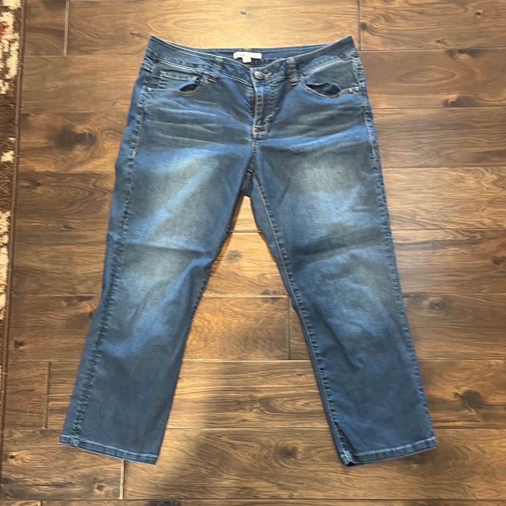 CAbi Blue Ankle Cropped Jeans